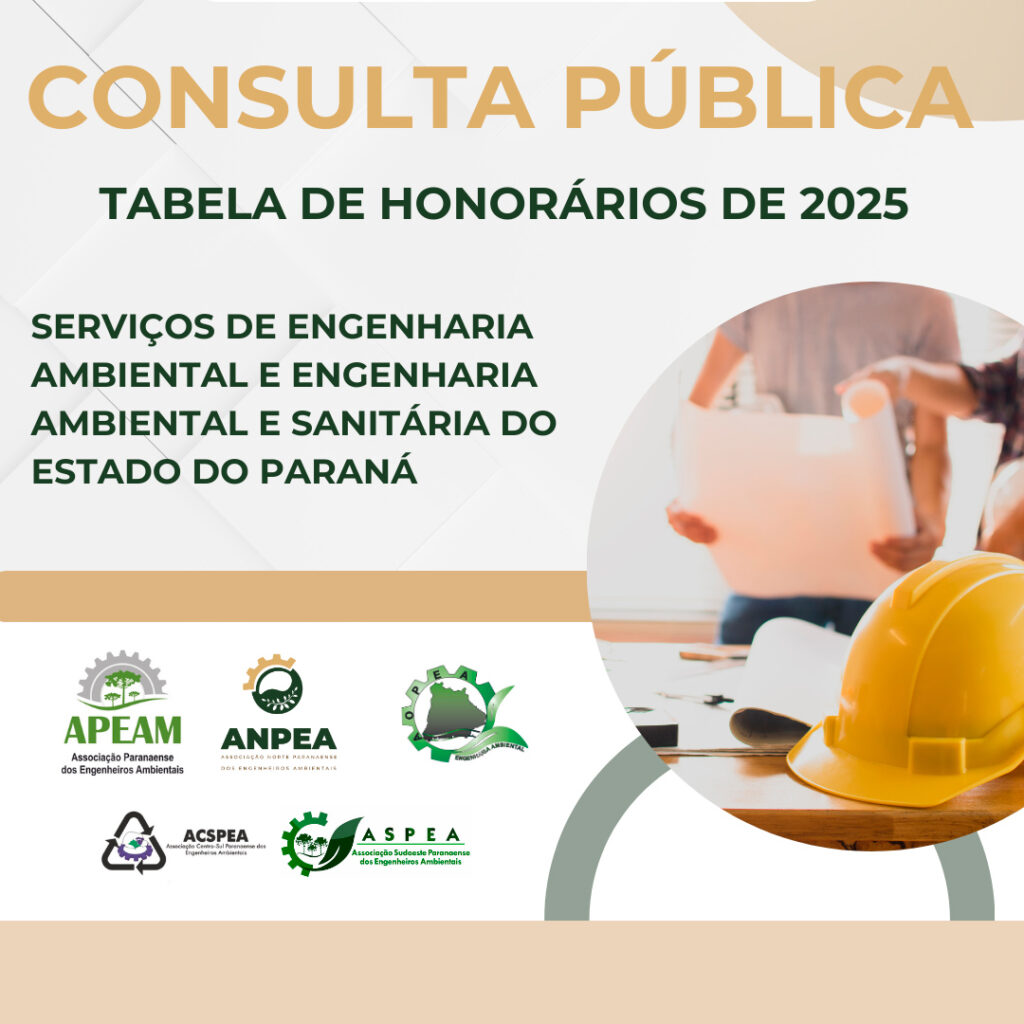 Pesquisa para elaboração da Tabela de Honorários para serviços de Engenharia Ambiental e Engenharia Ambiental e Sanitária no Estado do Paraná – 2025